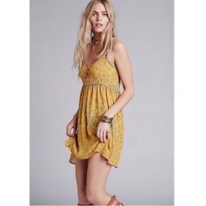 Free People So Nice Chiffon Periscopes In The Sky Babydoll mini Dress